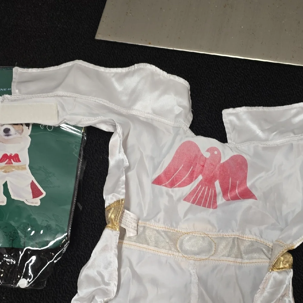 Elvis Dog Costume - White, Red, and Gold